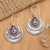 Amethyst dangle earrings, 'Splendor of the Wise' - Traditional Balinese One-Carat Amethyst Dangle Earrings