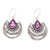 Amethyst dangle earrings, 'Splendor of the Wise' - Traditional Balinese One-Carat Amethyst Dangle Earrings