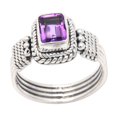 SETA Designer Fancy Checkerboard Cut Deep Purple Cocktail Ring Sz 9.25 |  eBay
