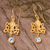 Vergoldete Ohrhänger mit blauen Topas - 22 Karat vergoldete Oktopus-Ohrhänger mit blauen Topas-Edelsteinen