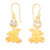 Gold-plated topaz dangle earrings, 'Leaf Victory' - Leaf-Themed 22k Gold-Plated 1-Carat Topaz Dangle Earrings