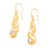 Gold-plated blue topaz dangle earrings, 'Vines of Loyalty' - 22k Gold-Plated Leafy Blue Topaz Dangle Earrings from Bali