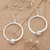 Sterling silver dangle earrings, 'World Balance' - Polished Minimalist Round Sterling Silver Dangle Earrings
