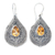 Pendientes colgantes de citrino - Pendientes colgantes de plata de ley con forma de lágrima y gemas de citrino