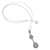Rainbow moonstone pendant necklace, 'Harmonious Summer' - Leafy Sterling Silver Rainbow Moonstone Pendant Necklace