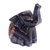 Wood figurine, 'Baby Sage' - Batik Classic Elephant-Shaped Navy Pule Wood Figurine