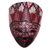 Wood mask, 'Prince Panji' - Handcrafted Floral and Leafy Red Batik Pule Wood Mask