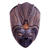 Holzmaske - Handgefertigte Vogel-Themen-Blätter-Maske aus blauem Batik-Pule-Holz