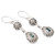 Pendientes colgantes de topacio azul - Pendientes colgantes de plata de ley con topacio azul y motivos de hojas