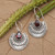 Garnet dangle earrings, 'The Sublime Red' - 2-Carat Natural Garnet Folk Art Dangle Earrings from Bali
