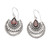 Garnet dangle earrings, 'The Sublime Red' - 2-Carat Natural Garnet Folk Art Dangle Earrings from Bali