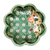 Batik wood bowl, 'Spring Jasmine' - Batik Floral Green and Red Pule Wood Decorative Plate