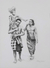 'Take Care of Sanghyang Dance' - Classic Impressionist Ink on Paper Drawing of Balinese Dance