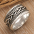 Sterling silver band ring, 'Twists of Today' - Traditional Polished and Oxidized Sterling Silver Band Ring