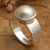 Cultured pearl single stone ring, 'Ocean's Nobility' - Hammered White Cultured Pearl Single Stone Ring from Bali
