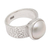 Cultured pearl single stone ring, 'Ocean's Nobility' - Hammered White Cultured Pearl Single Stone Ring from Bali (image 2b) thumbail