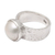 Cultured pearl single stone ring, 'Ocean's Nobility' - Hammered White Cultured Pearl Single Stone Ring from Bali (image 2c) thumbail