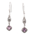 Amethyst dangle earrings, 'Bloom for the Wise' - Polished Floral Faceted Amethyst Dangle Earrings from Bali