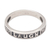 Sterling silver band ring, 'Laugh' - Inspirational Sterling Silver Band Ring with Darkened Accent thumbail