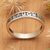 Sterling silver band ring, 'Laugh' - Inspirational Sterling Silver Band Ring with Darkened Accent (image 2b) thumbail