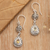 Citrine dangle earrings, 'Joyous Summer' - Sterling Silver Citrine Dangle Earrings with Leaf Motifs