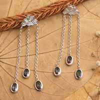 Cubic zirconia waterfall earrings, 'Sparkle with Me' - Sterling Silver Waterfall Earrings with Cubic Zirconia Stone