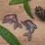 Imanes de madera (juego de 2) - Juego de 2 imanes de madera con forma de delfín floral pintados a mano