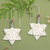 Garnet drop earrings, 'Snowy Passion' - Snowflake-Themed Faceted Round Natural Garnet Drop Earrings