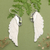 Peridot dangle earrings, 'Lucky Plumage' - Classic Wing-Shaped Natural Pear Peridot Dangle Earrings (image 2) thumbail