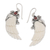 Garnet dangle earrings, 'Flight in the Passionate Eden' - Wing-Shaped Natural Garnet Dangle Earrings from Bali thumbail