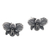 Sterling silver button earrings, 'Ancient Orchids' - Oxidized Orchid-Shaped Sterling Silver Button Earrings
