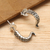 Sterling silver button earrings, 'Octopus Greetings' - Octopus-Themed Sterling Silver Button Earrings from Bali