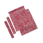 Cotton blend table runner and placemats, 'Red Eden' (set of 5) - Set of 5 Leafy Red and Ivory Table Runner and Placemats