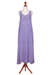 Rayon maxi sundress, 'Summer Breeze in Periwinkle Grey' - Hand-Embroidered Rayon Sundress in Grey Blue from Bali thumbail