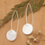 Sterling silver drop earrings, 'Avant-Garde Moon' - Minimalist Round Sterling Silver Drop Earrings from Bali