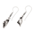 Sterling silver dangle earrings, 'Night Sage' - Oxidized and Polished Owl-Shaped Dangle Earrings from Bali
