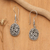 Sterling silver dangle earrings, 'Snowy Blooms' - Traditional Floral Sterling Silver Dangle Earrings from Bali (image 2) thumbail