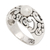 Cultured pearl single stone ring, 'Celestial Waves' - Classic Wave-Inspired Grey Cultured Pearl Single Stone Ring