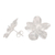 Sterling silver button earrings, 'Winter Hibiscus' - Matte Hibiscus Flower Sterling Silver Button Earrings