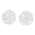 Sterling silver button earrings, 'Leafy Veins' - Matte Leafy Round Sterling Silver Button Earrings from Bali