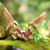 Wood sculpture, 'Hummingbird Love' - Handmade Wood Hummingbird Sculpture with Mushroom-Like Base (image 2b) thumbail