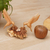 Wood sculpture, 'Hummingbird Love' - Handmade Wood Hummingbird Sculpture with Mushroom-Like Base (image 2j) thumbail