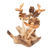 Wood sculpture, 'Busy Bees' - Handcrafted Wood Bee Sculpture with Mushroom-Like Base (image 2d) thumbail