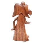 Wood sculpture, 'Sending Love' - Angel-Themed Romantic Suar Wood Sculpture from Bali