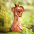 Wood sculpture, 'Valentine Flowers' - Angel-Themed Floral Suar Wood Sculpture from Bali (image 2) thumbail