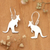 Sterling silver dangle earrings, 'Kangaroo Girl' - Polished Kangaroo-Shaped Sterling Silver Dangle Earrings