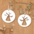 Sterling silver dangle earrings, 'Holy Tree' - Polished Round Tree-Themed Sterling Silver Dangle Earrings
