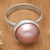 Cultured pearl cocktail ring, 'Pink Midnight' - Modern High-Polished Pink Cultured Pearl Cocktail Ring