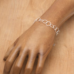 Sterling silver link bracelet, 'Positive Cycles' - Minimalist High-Polished Sterling Silver Link Bracelet