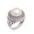 Cultured Mabe pearl domed ring, 'Ocean Moonlight' - Sterling Silver Domed Ring with Cultured Mabe Pearl